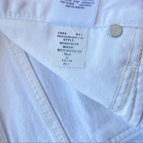 HUDSON Lori High Rise White Destructed Shorts sz 27 - Picture 7 of 10